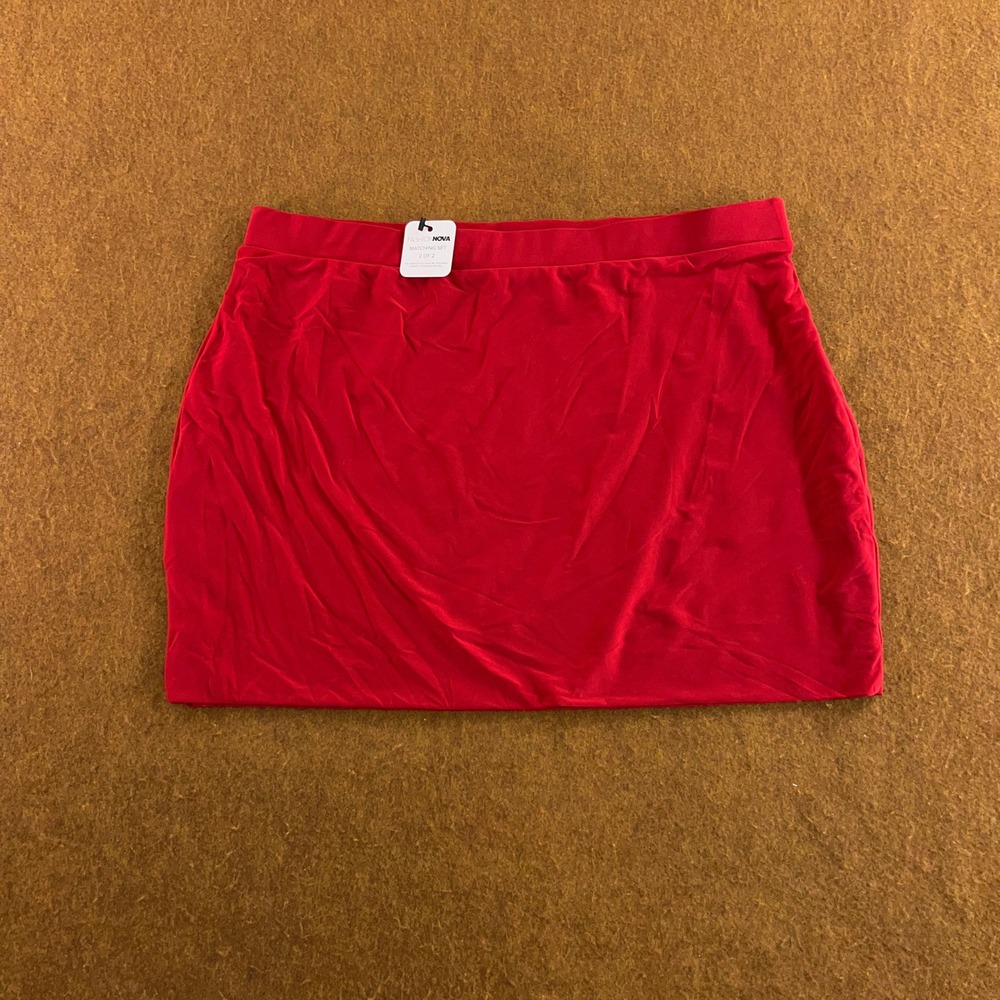 Fashion Nova Womens XL Red Bodycon Stretch Mini Skirt NWT